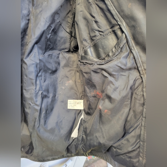 Vintage black leather fringe riding jacket coat Open Road size 34 - Picture 9 of 16